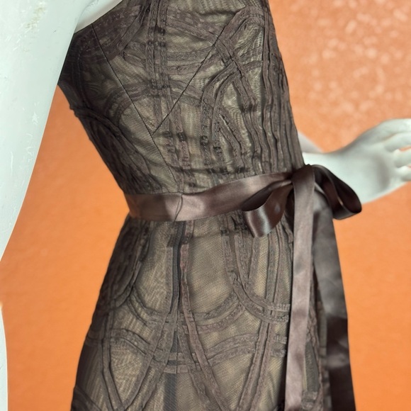 BCBGMaxAzria Brown Pleated Maxi Sundress HalterSize Small. B26 - Picture 9 of 17